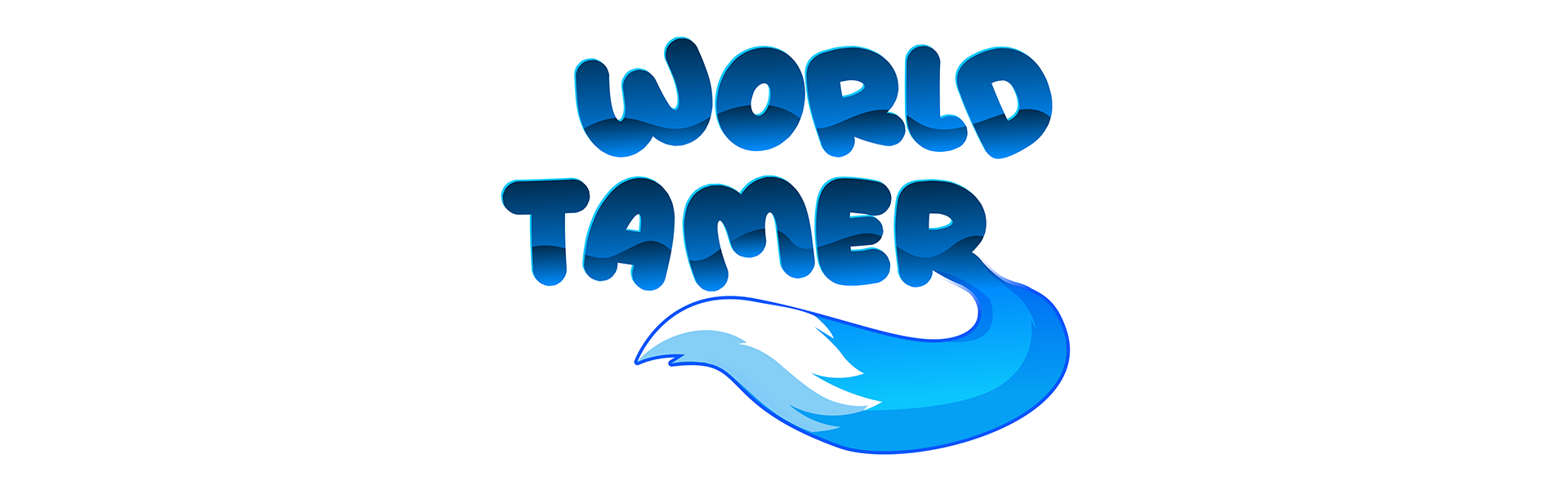World Tamer official blue-and-white wordmark and tail emblem